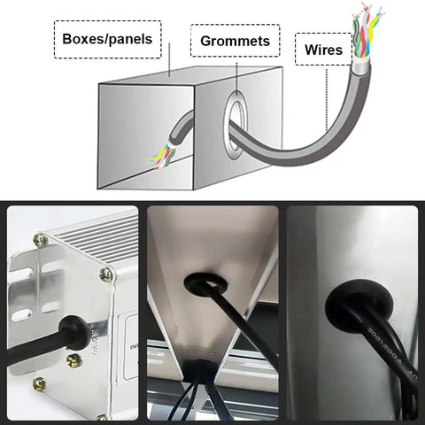 Kickass Heavy Duty Rubber Grommets For Wiring Harness Protection 2 Inch Inner Diameter in panel sealing wires securely.