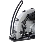 Close-up of the integrated dust extraction port on the 14 Inch Electric Concrete Saw Heavy Duty Beast Powers Through Wet Cut Work.