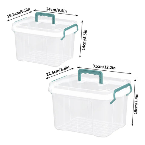 Clear Multi Layer Medicine Storage Box And First Aid Organizer For Home Office And Travel Durable Plastic With Easy Carry Handles