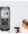 Stop Guessing With This Upgraded Deep Scanning Wall Detector That Finds Wood Nails Wires And Steel Bars Behind Concrete Fast. Handheld device with LCD.