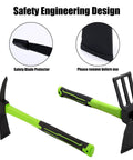 Heavy Duty Garden Hoe And Hand Rake Set With Non Slip Handles Including A Handy Pick Axe for Digging Weeding Cultivating