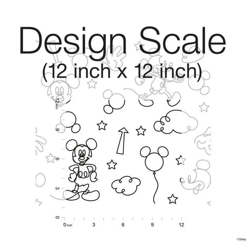 Disney Mickey Mouse Icons Silver Peel And Stick Wallpaper Easy To Apply No Mess Removable And Repositionable Self Adhesive Wall Covering Design Scale