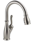 Traditional Brushed Nickel Kitchen Faucet With Pull Down Sprayer And Single Handle showcases a sleek design and durable finish.