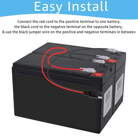 24V Electric Scooter Battery Wiring Harness With 2 Prong Connector And Insulated Terminals, Replacement Cable Kit Compatible With eZip, IZIP, Schwinn, GT, Mongoose And Other 24V Scooters