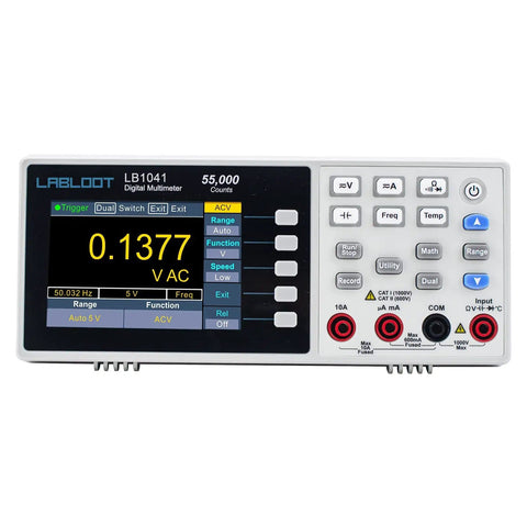 Front view of Workhorse Bench Digital Multimeter With 55000 Counts showing TFT display and control panel buttons
