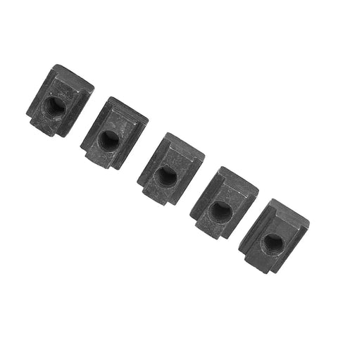 5 Piece Beefy M6 T Slot Nuts Set Black Oxide Carbon Steel Threaded Inserts For Aluminum Profiles, Hammer Head Fasteners, 3030 4040