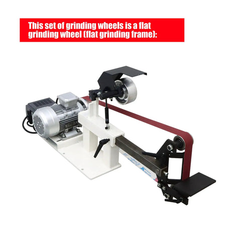 Heavy Duty Desktop Belt Sander With Smooth Stepless Speed Regulation And Three Badass Grinding Wheels Top Tier Bench Grinder For Woodshop Projects 1500W 110V with flat grinding frame and grinding wheels.