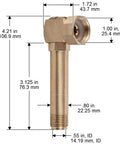 Brass Swivel Hose Reel Replacement Part For Garden Reels Models 709 709-S2 710 712 713 And 708 With Brass Swivel 4.21 Inch Length