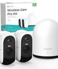 2K Wireless Security Camera System For Indoor And Outdoor Home Surveillance, No Monthly Fee, 2 camera kit, base station