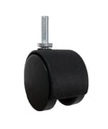 2 Inch Twin Wheel Office Chair Caster With 5 16 Inch Threaded Stem Diameter 75 Lb Load Capacity Per Caster Black Swivel Wheel For Office Chairs Durable Plastic Caster For Smooth Movement And Easy Floor Compatibility