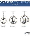 Conestee Mini Pendant Light in Graphite Black with Weathered Gray Accents, Armillary Frame; Sizes 12", 21.25", 28", Vintage Bulb Friendly