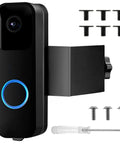 Anti Theft Video Doorbell Mount No Drill Outdoor Bracket with screws and screwdriver, fits cameras up to 2.55x5.12 inches, durable plastic