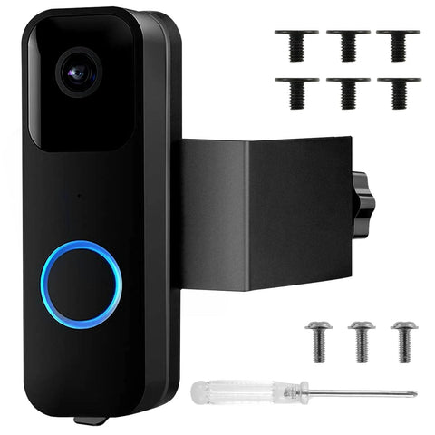 Anti Theft Video Doorbell Mount No Drill Outdoor Bracket with screws and screwdriver, fits cameras up to 2.55x5.12 inches, durable plastic