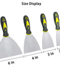Putty Knife Set 4 Piece Pro Grade Scrapers 2 Inch 3 Inch 4 Inch 6 Inch Heavy Duty Durable CRV Alloy Steel Blades For Drywall
