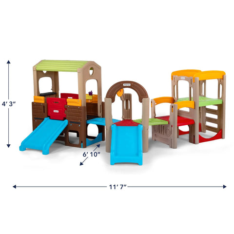 Young Explorers Modular Outdoor Playset For Kids Ages 18 Months To 6 Years Backyard Toddler Playground With Slide Climb And Playhouse
