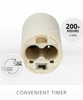 Back of Outdoor Flameless LED Votive Candle showing battery compartment and timer switch.