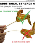 The Real Deal Natural Bamboo Skewers For Backyard Barbecue And Roasting Marshmallows 4mm Thick Solid Round Shape comparison image.