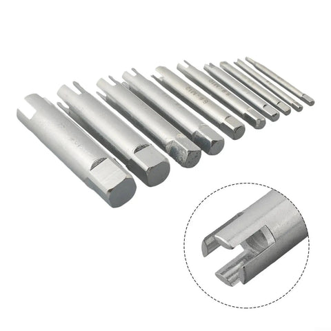 Rock Solid 10 Piece Broken Screw Extractor Kit For Stripped Damaged Bolts M3 To M22 Galvanized Steel Tap Removal Tool Set With Cool 3 And 4 Claw Design, silver extractors shown in sizes M3 to M22
