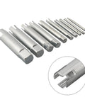 Grab This Awesome 10-Piece Screw Tap Extractor Set To Easily Pull Stripped Taps And Broken Screws From Any Machine, Featuring Smart Three Or Four Claw Design For M5-M22 Fasteners That Makes Home Repair And Workshop Jobs A Total Breeze Without The Fuss. 10-piece hardened steel extractors, M5-M22, claw tip close-up