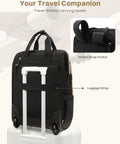 Puffer Backpack On Wheels For Women With Dual Opening Wheeled Laptop Travel Bag Water Resistant Underseat Carry On