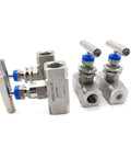 Amazon stainless steel high-pressure needle valve set of four with panel-mount female ports, 1/4-1/2 in, 6000 PSI