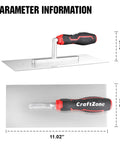 11-Inch By 5-Inch Stainless Steel Flat Finishing Trowel With Soft Grip Handle For Smoothing Mortar Plaster Drywall Cement And Tile