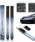 Two All Cars Magic Scratch Removal Pen 2 Pack Quick Fix Car Scratch Repair displayed with sports car and before-after effect