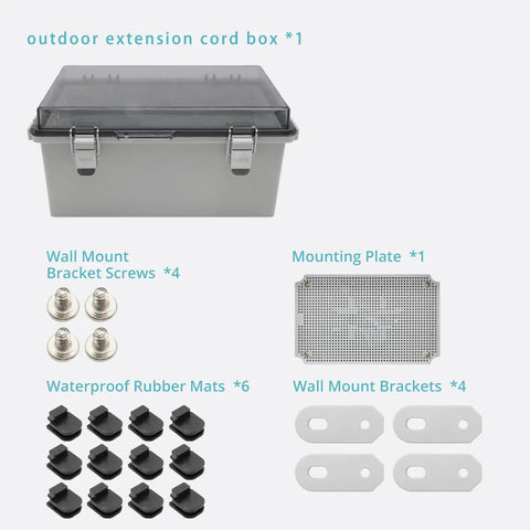 Large Outdoor Electrical Waterproof IP67 Junction Box With Clear Cover For Easy Status Check Weatherproof Extension Cord Enclosure 6 Entry Ports Heavy Duty Outdoor Power Box Ideal For Yard Workshop And Patio Use, 11.4x8.2x5.6 in