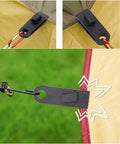 Close-up of Heavy Duty Tarp Clamps With Lock Grip for Awnings and Outdoor Gear in use on a fabric covering, showing lock grip detail