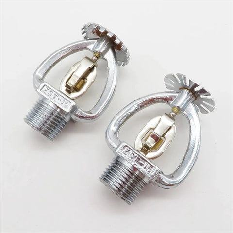 Top Shelf DN15 Fire Sprinkler Head Equipped With A 72 Degree Fusible Alloy Upper Nozzle, showing two chrome pieces.