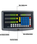 Close-up of 3 Axis Digital Readout Panel With Color LCD Display for milling lathe and grinder, showing controls and buttons.