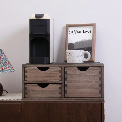 Coffee Pods Storage Drawer Organizer For K Cups And Capsules For Coffee Maker Dual Compartment Desk Drawer With Detachable Partition