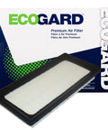 Premium Engine Air Filter For Mitsubishi Mirage 2014-2020, Mirage G4, box and filter close-up, Replaces CA11952, A39178, WA10125