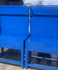 Industrial Heavy Duty Fitters Workbench With An Eight Mil Thick Solid A3 Steel Tabletop Built Like A Tank For Stubborn Mold Assembly and Serious Shop Grind, blue with storage drawers.