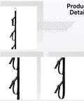 Hella Sturdy Four Pack Cord Organizer Straps Featuring Slick Adjustable Five Loop Buckles For Super Tight Cable Management And Nifty Vertical Rope Hose Holder Setup close-up view of black straps with adjustable buckles