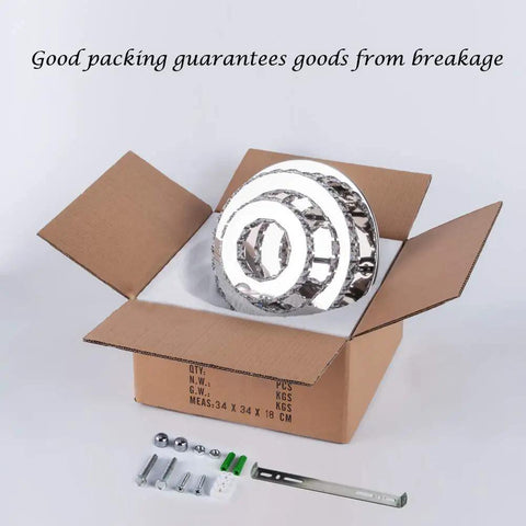 Crystal Chandeliers Modern Round Flush Mount LED Ceiling Light With K9 Crystals Chrome Finish 11.8 Inch Diameter in box