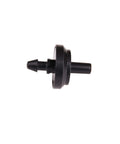 Side view of a black emitter from the 1 GPH Pressure-Compensating Drippers PC4050B Pack for Drip Irrigation Systems