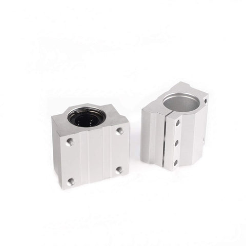 Two aluminum SCS8UU linear bearing blocks with 8mm bore for 3D printers and CNC