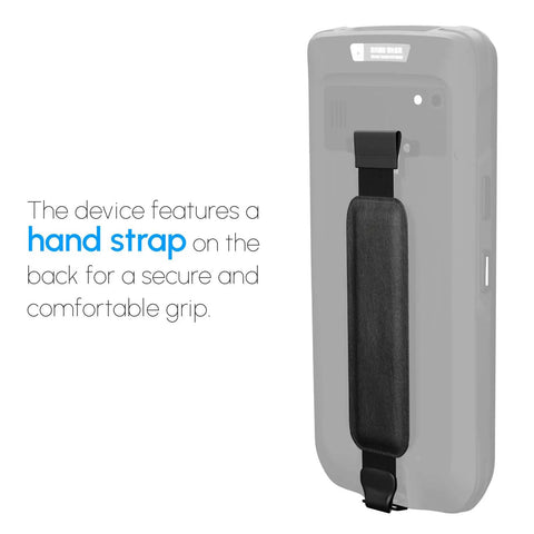 Rugged Android 12 Barcode Scanner Handheld Mobile Computer With Octa Core 2.0GHz 1D 2D QR Code NFC Reader IP66 4G WiFi hand strap view