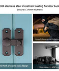 Heavy Duty Stainless Steel Barn Door Lock And Sliding Gate Hasp With Rustproof Buckle Latch For Indoor Security on a door.