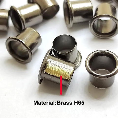 Brass Eyelets Rivets Kit For Kydex Holsters With One Tool And 100 Pieces Size 8 9 7.9 Mm GunBlack Pro Grade Brass H65