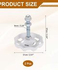 Two Pack Vintage Industrial Valve Style Cabinet Knobs In White Iron With 6mm Screws, showing product size dimensions.