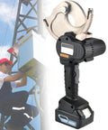Pro Grade Battery Powered Electric Ratchet Cable Cutter for copper or aluminum armored cable with 50 65 75 mm capacity in use