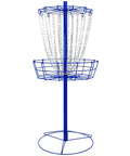 Royal Blue Double Chain Disc Golf Practice Basket Portable Metal Target With 24 Zinc Coated Chains In Two Layers Lightweight Durable Practice Basket