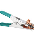 Hot Welding Ground Clamp With Massive Copper Alloy Body For 300 Amps, showing firm grip and wide mouth opening.