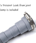 Six Feet Universal Washing Machine Drain Hose Kit With Flexible Corrugated Extension for Dishwashers with clamp attached