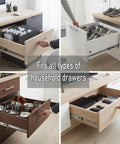 Six Pairs Of 24 Inch Drawer Slides With Soft Close And Full Extension, shown installed on various household drawers
