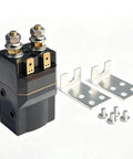 Heavy Duty DC Contact Switch And High Amp Solenoid Relay For Electric Carts Small Evs And Pallet Trucks with terminals and mounts.
