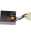 Beefed Up Gear Reduction Electric Motor Kit 12V 500W with speed knob controller and wiring harness visible