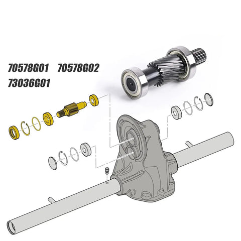 Exploded view of All Metal Golf Cart Drive Shaft For RXV Models Post 2008 620329 Heavy Duty Steel Replacement Part